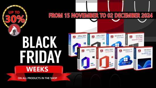 Black Friday Weeks – Up to 30% Off All Products!