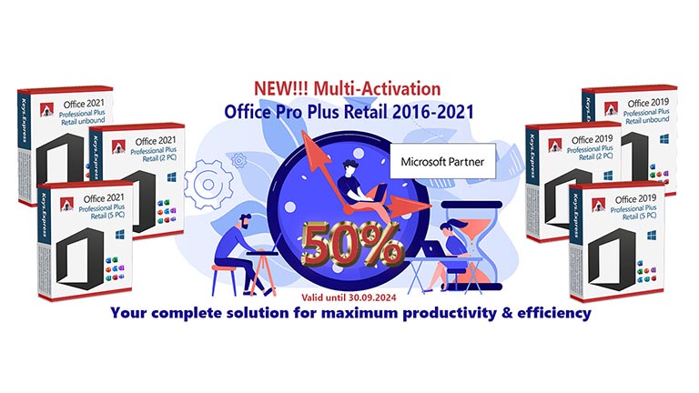 Boost Your Business Efficiency: Now with Multi-Activation for Office Pro Plus Retail 2016-2019-2021